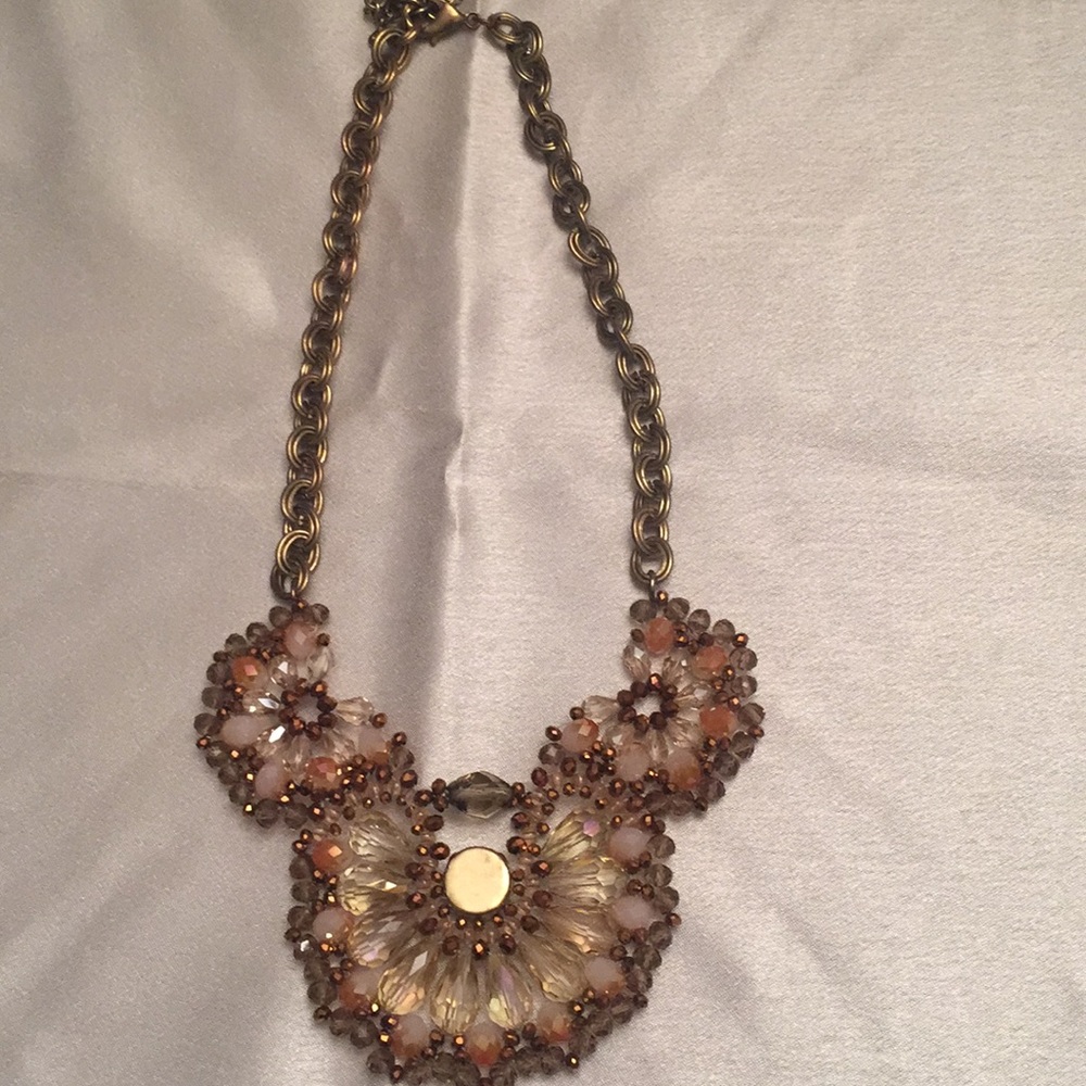 Gold toned bib necklace